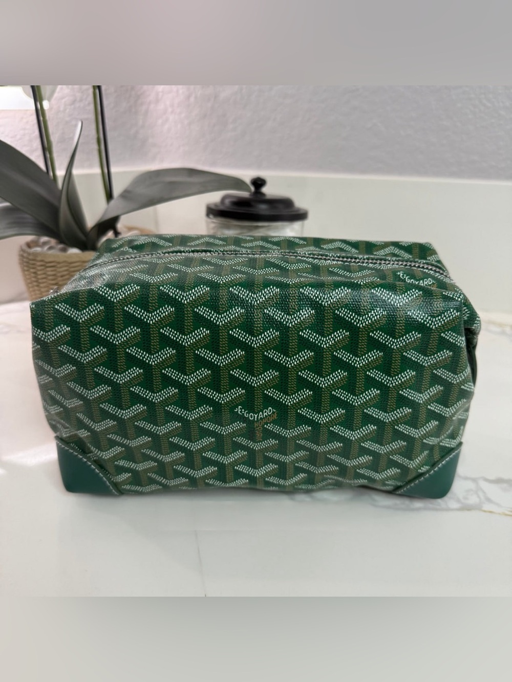 Goyard Green Canvas Cosmetic Case